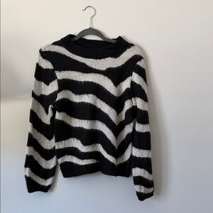 Who What Wear Zebra Stripe Sweater